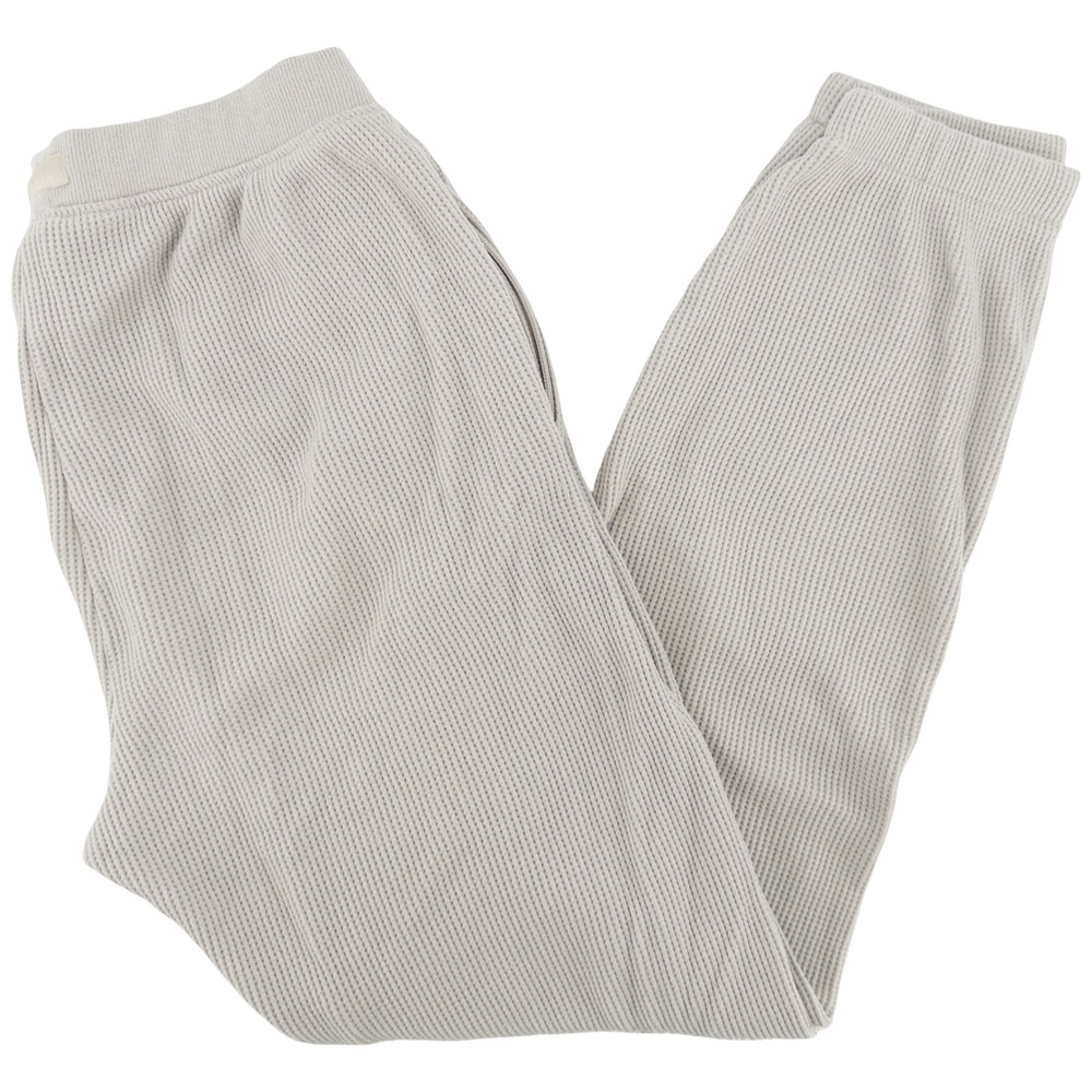 SKIMS Womens Medium Waffle Knit Jogger‎ Pants Gray Zip Pockets Loungewear Cozy